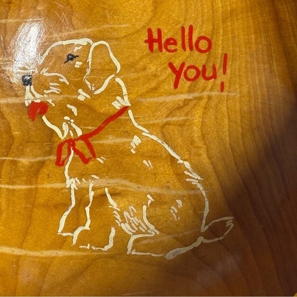Vintage Canadian Baribocraft wooden bowl with painted Scottie dog “Hello You” - Picture 4 of 5